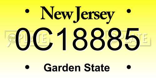 0C18885 New Jersey License Plate