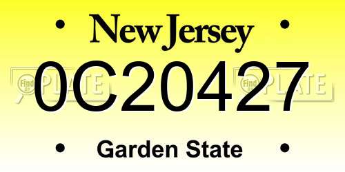 0C20427 New Jersey License Plate