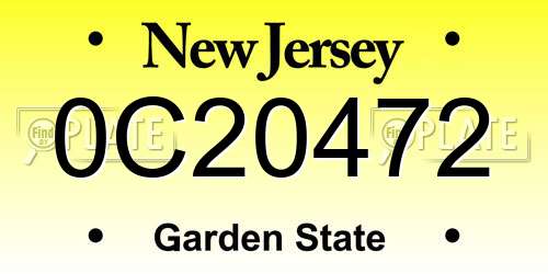 0C20472 New Jersey License Plate
