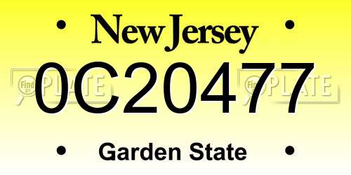 0C20477 New Jersey License Plate