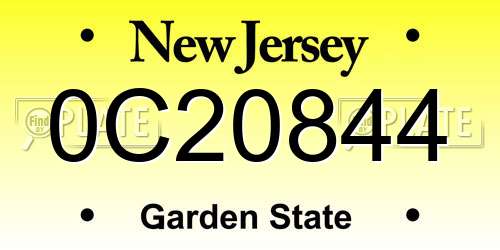 0C20844 New Jersey License Plate