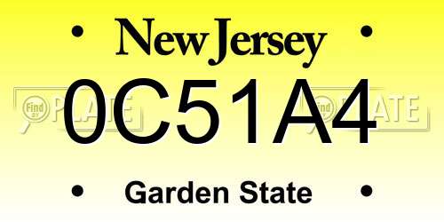 0C51A4 New Jersey License Plate