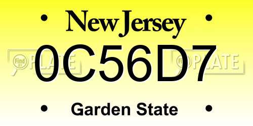 0C56D7 New Jersey License Plate