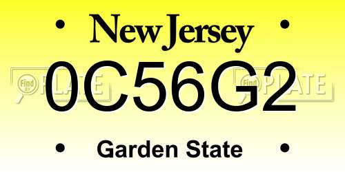 0C56G2 New Jersey License Plate