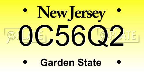 0C56Q2 New Jersey License Plate