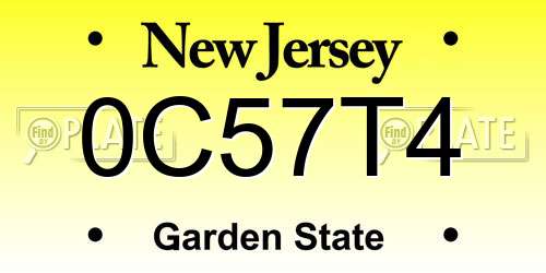0C57T4 New Jersey License Plate