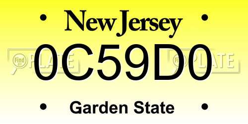 0C59D0 New Jersey License Plate