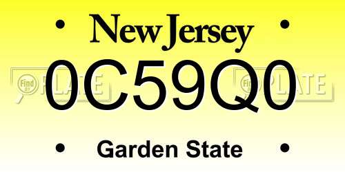0C59Q0 New Jersey License Plate