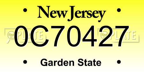 0C70427 New Jersey License Plate