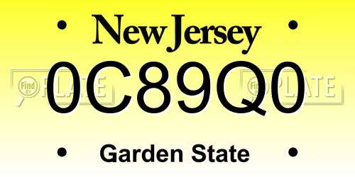 0C89Q0 New Jersey License Plate