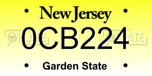0CB224 New Jersey License Plate