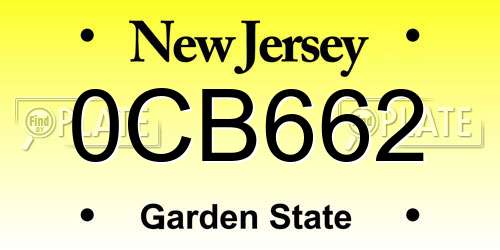 0CB662 New Jersey License Plate
