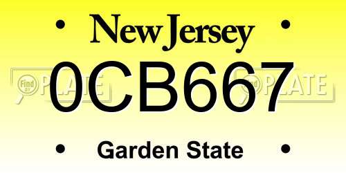 0CB667 New Jersey License Plate