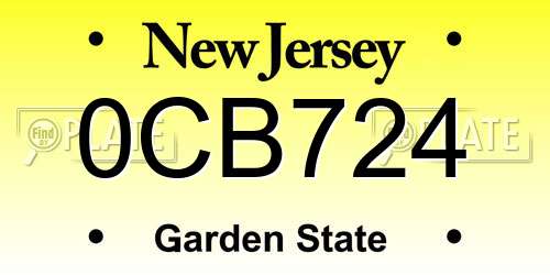 0CB724 New Jersey License Plate