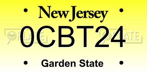 0CBT24 New Jersey License Plate