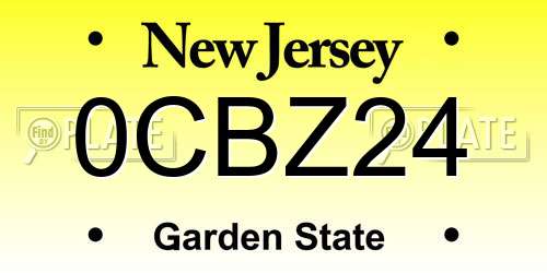 0CBZ24 New Jersey License Plate
