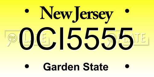 0CI5555 New Jersey License Plate