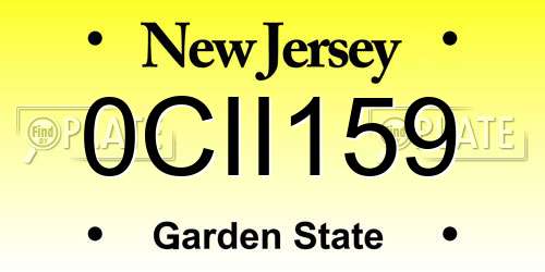 0CII159 New Jersey License Plate
