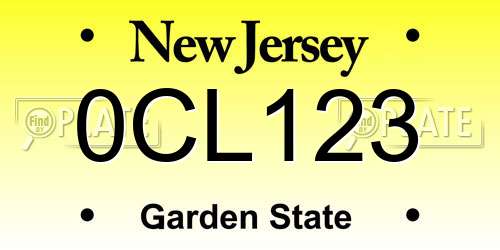 0CL123 New Jersey License Plate