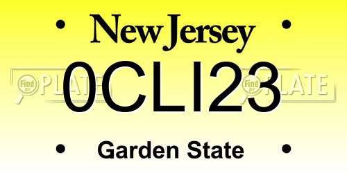 0CLI23 New Jersey License Plate