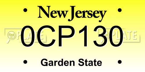 0CP130 New Jersey License Plate