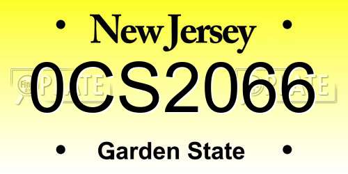0CS2066 New Jersey License Plate