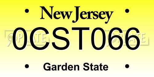0CST066 New Jersey License Plate