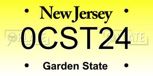 0CST24 New Jersey License Plate