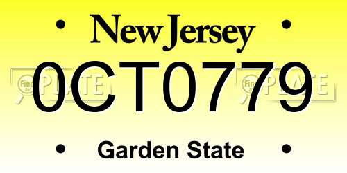 0CT0779 New Jersey License Plate