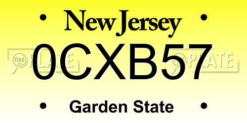 0CXB57 New Jersey License Plate