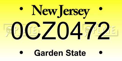 0CZ0472 New Jersey License Plate