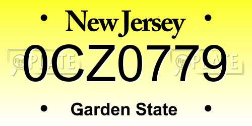 0CZ0779 New Jersey License Plate