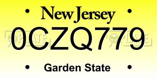 0CZQ779 New Jersey License Plate