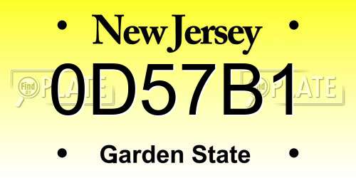 0D57B1 New Jersey License Plate