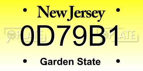 0D79B1 New Jersey License Plate