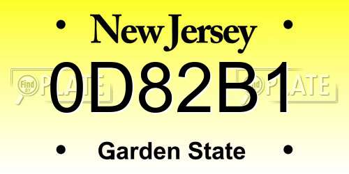 0D82B1 New Jersey License Plate