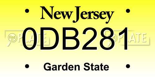 0DB281 New Jersey License Plate
