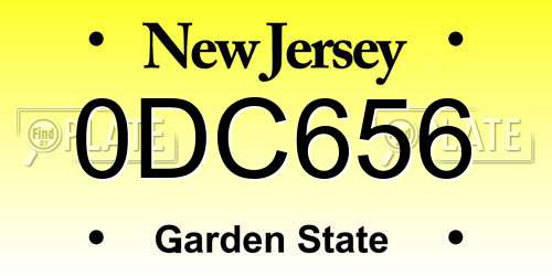 0DC656 New Jersey License Plate