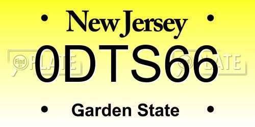0DTS66 New Jersey License Plate