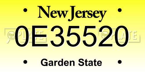0E35520 New Jersey License Plate