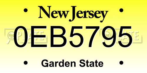 0EB5795 New Jersey License Plate