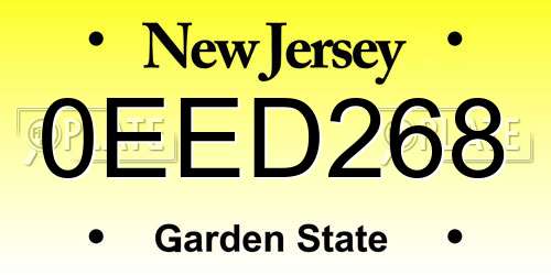 0EED268 New Jersey License Plate