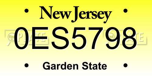 0ES5798 New Jersey License Plate