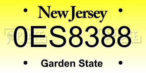 0ES8388 New Jersey License Plate