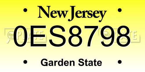 0ES8798 New Jersey License Plate