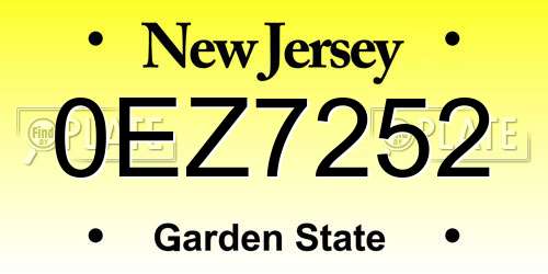 0EZ7252 New Jersey License Plate