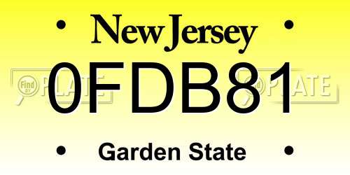 0FDB81 New Jersey License Plate