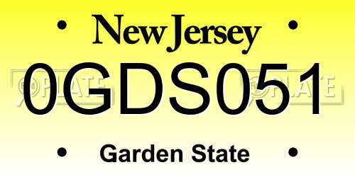 0GDS051 New Jersey License Plate