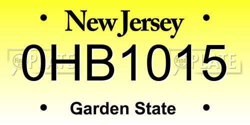 0HB1015 New Jersey License Plate
