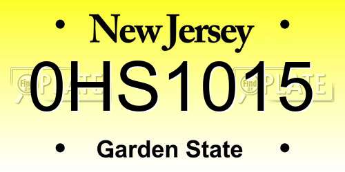 0HS1015 New Jersey License Plate